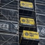 SuperDeck loading platform installed on a construction site for efficient material handling